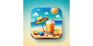 Summer Spells tropical word game screenshot showing SURF puzzle with palm trees background